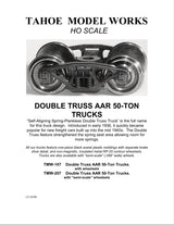 HO Double-Truss AAR 50-ton Trucks w/semi-scale wheelsets (two trucks)