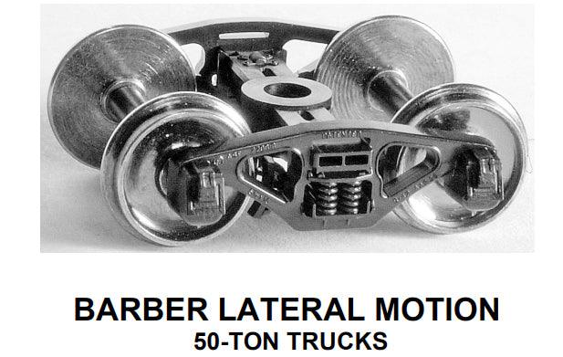 HO Barber Lateral-Motion 50-ton Trucks w/semi-scale wheelsets (two trucks) - Arizona Hobbies LLC