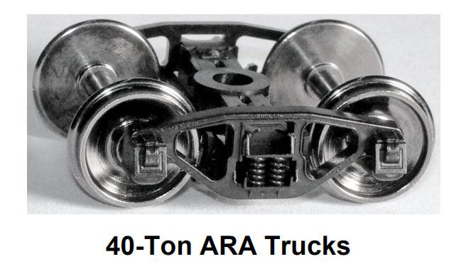 HO 40-ton ARA Trucks w/semi-scale wheelsets (two trucks) - Arizona Hobbies LLC