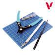 Vallejo Hobby Tools T11001 Plastic Modelling Tool Set with sprue cutter, knife, blades, cutting mat and file